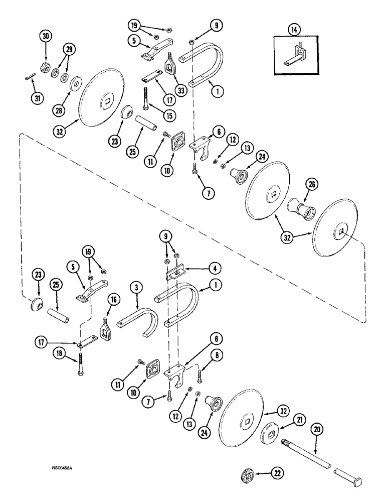 Схема запчастей Case IH 3800 - (9-14) - CUSHION DISK GANG, 7-1/2 INCH SPACING (09) - CHASSIS/ATTACHMENTS