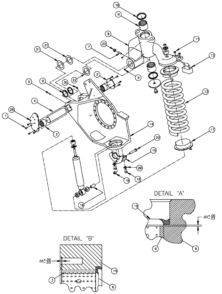 Схема запчастей Case IH SPX4260 - (04-029) - STRUT ASSEMBLT, RIGHT Suspension & Frame