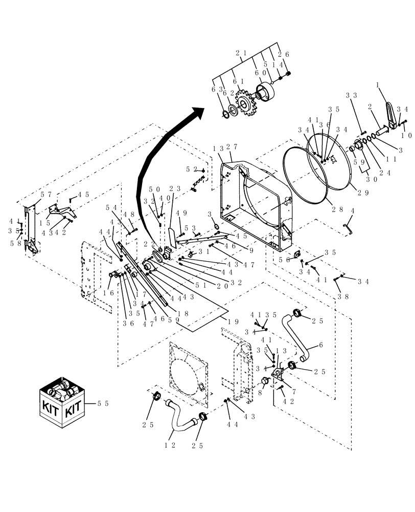 Схема запчастей Case IH WDX1101 - (057) - ROTARY SCREEN (10) - ENGINE