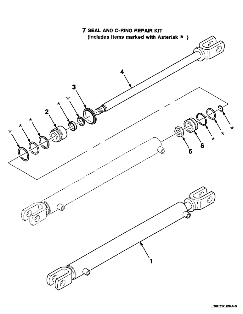 Схема запчастей Case IH RS551 - (8-14) - HYD. CYLINDER ASSY.,TAILGATE, W/ MESH WRAP, 700717928 HYD. CYL. ASSY. COMPLETE, 2" BORE X 20" STROKE (07) - HYDRAULICS