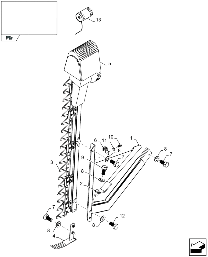 Схема запчастей Case IH 2050 - (20.41[01]) - VERTICAL RAPESEED KNIFE KIT - LH (20) - HEADER