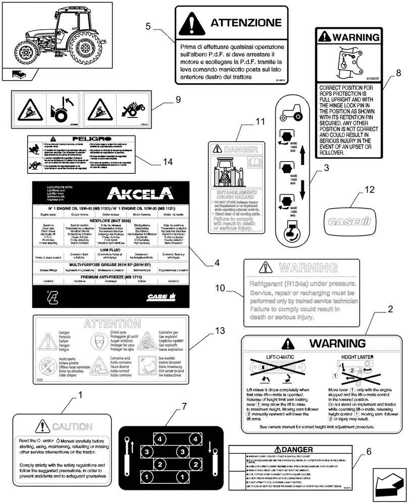 Схема запчастей Case IH FARMALL 75C - (1.98.0[03A]) - DECALS - D6624 (13) - DECALS