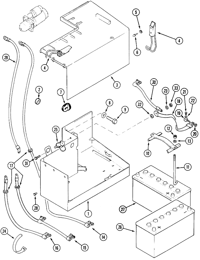 Схема запчастей Case IH 5120 - (4-38) - BATTERY AND CONNECTIONS, JJF1000559 AND AFTER (04) - ELECTRICAL SYSTEMS