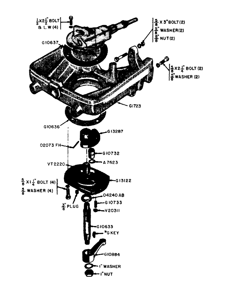 Схема запчастей Case IH 600B-SERIES - (089) - STEERING SPINDLE AND SUPPORT, 510B AND 610B UTILITY TRACTORS (05) - STEERING