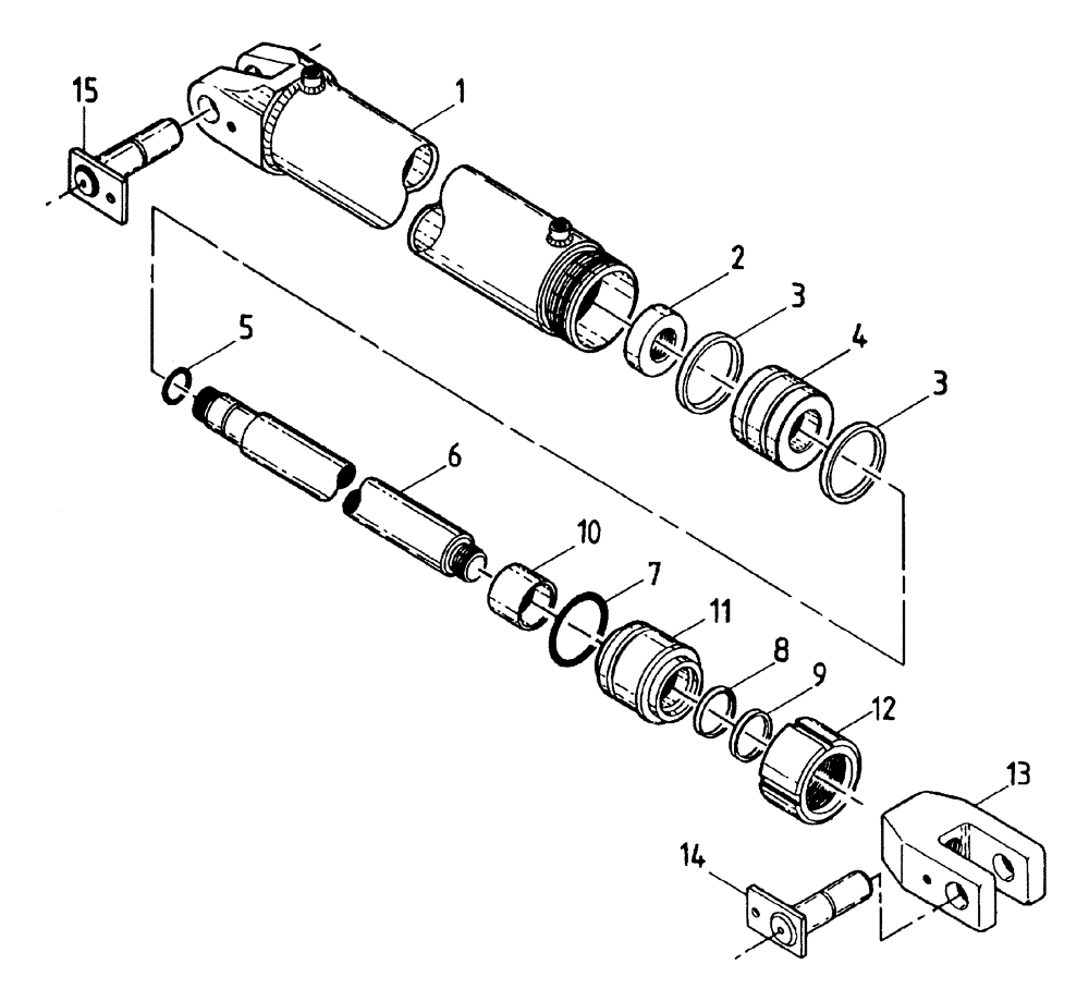 Схема запчастей Case IH AUSTOFT - (B01-01) - HYDRAULIC CYLINDER (BIN LIFT) Hydraulic Components & Circuits