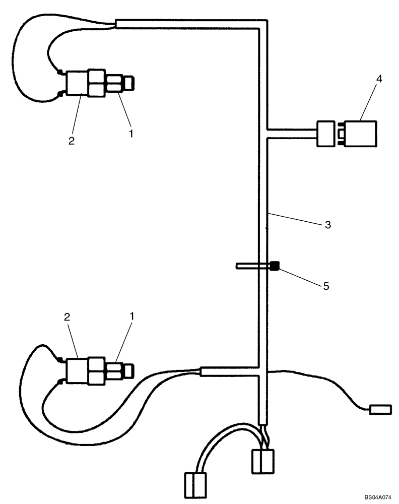 Схема запчастей Case IH 60XT - (04-35) - SPECIAL PARTS FOR ITALY - BRAKE LIGHT HARNESS (04) - ELECTRICAL SYSTEMS