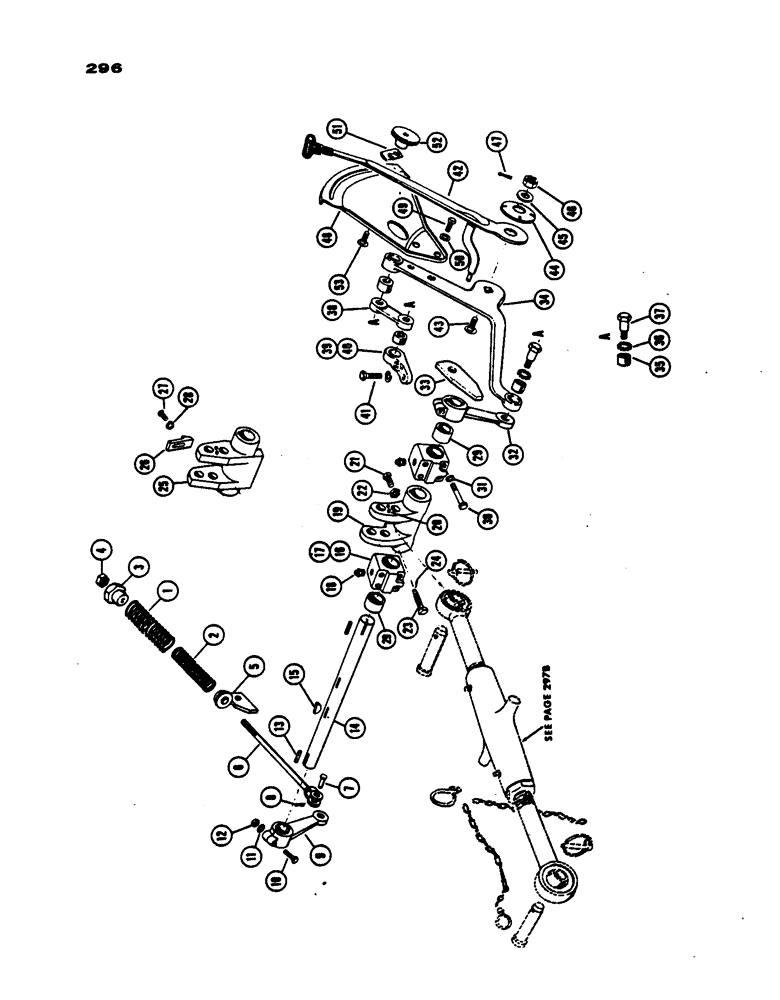 Схема запчастей Case IH 530 - (296) - SENSING LINKAGE, GENERAL PURPOSE, DRAFT-O-MATIC TRACTOR, PRIOR TO S/N 8262800 (06) - POWER TRAIN