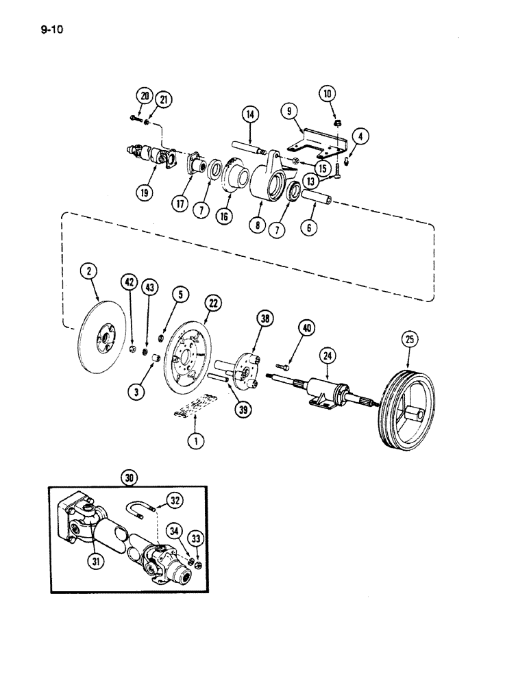 Схема запчастей Case IH 1620 - (9-010) - SEPARATOR JACKSHAFT DRIVE, P.I.N. JJC0022115 AND AFTER (13) - FEEDER