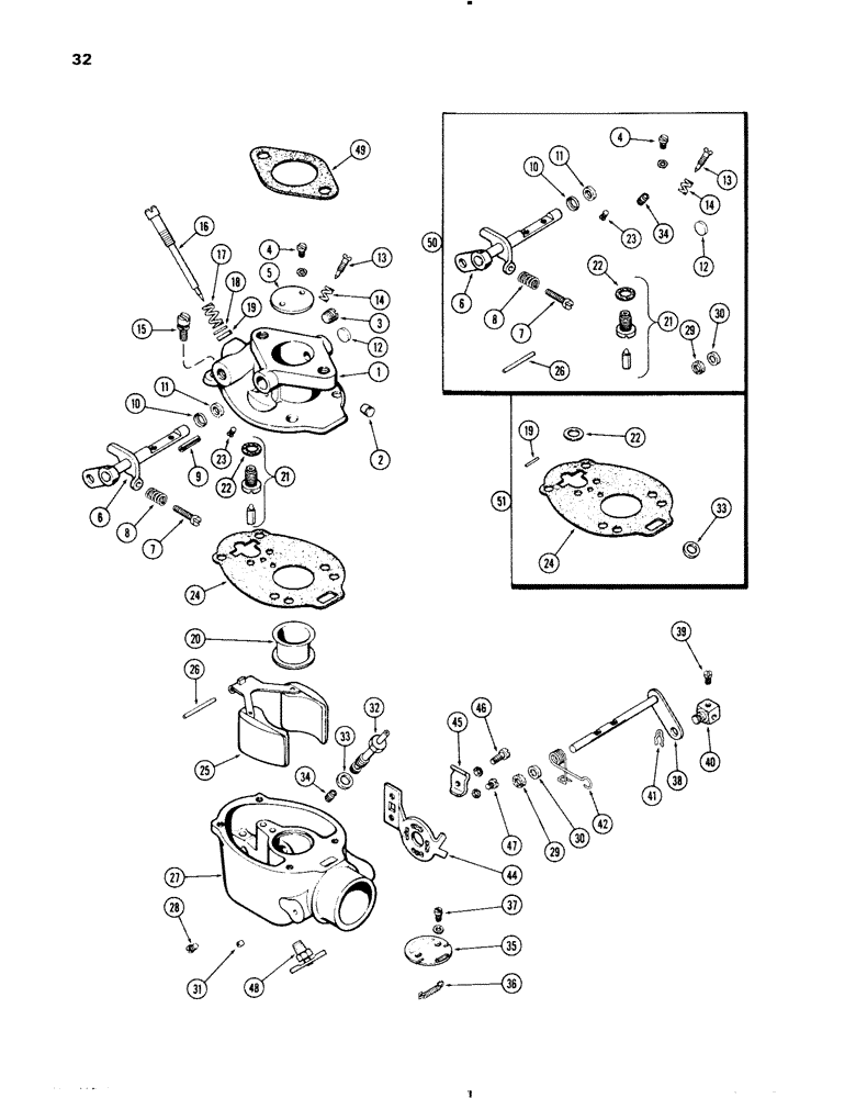 Схема запчастей Case IH 470 - (032) - CARBURETOR, 470 (148B) SPARK IGNITION ENGINE (03) - FUEL SYSTEM