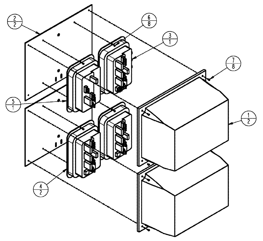 Схема запчастей Case IH SPX3320 - (12-043) - AIM COMMAND PACKAGE, PWM 1-7 SECTION, 120’ BOOM (06) - ELECTRICAL