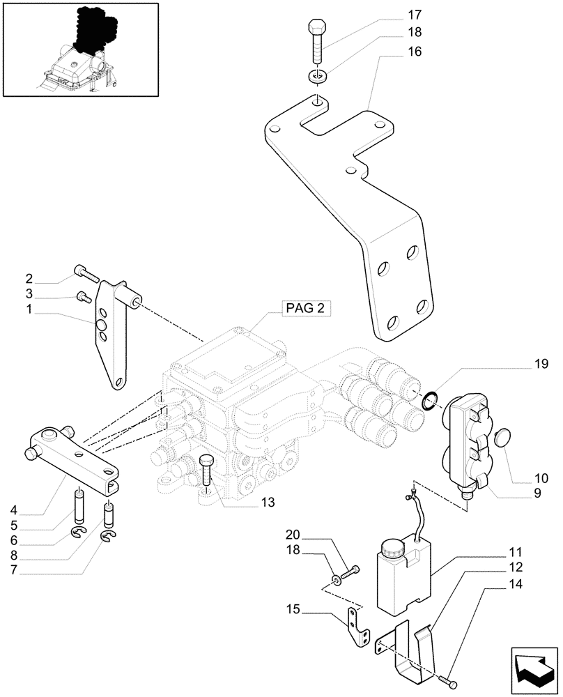Схема запчастей Case IH MAXXUM 120 - (1.82.7/02[01A]) - 2 REAR MECHANICAL CONTROL VALVES FOR CCLS PUMP (113 L/MIN) AND EDC - C6788 (VAR.390729-390841 / 743744) (07) - HYDRAULIC SYSTEM