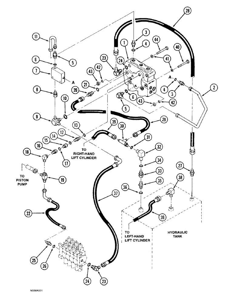 Схема запчастей Case IH 9330 - (8-026) - THREE POINT HITCH HYDRAULICS, ELECTRONIC CONTROLLED, S/N JEE0069665 & AFTER (08) - HYDRAULICS