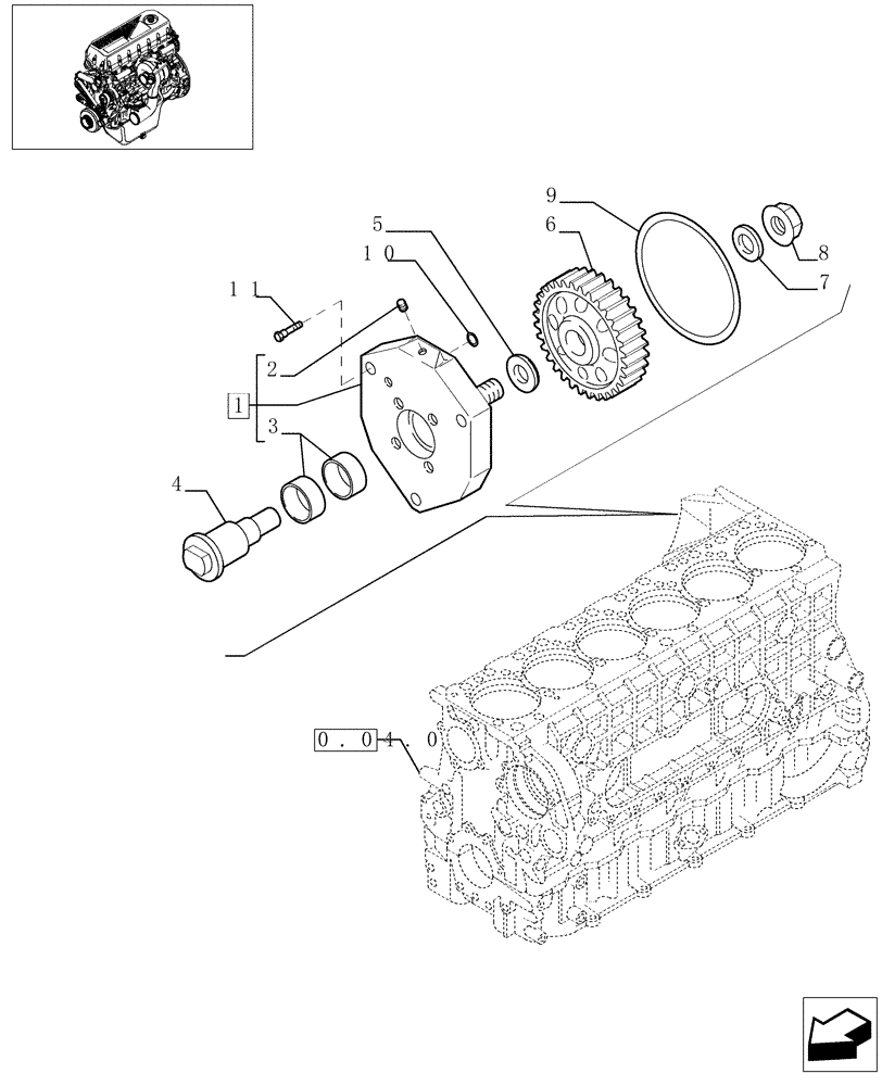 Схема запчастей Case IH F2BE0684A B003 - (0.35.0[01]) - BELT PULLEY DRIVE & COVER (504031134) 