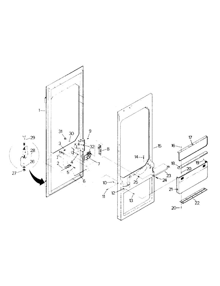 Схема запчастей Case IH ST450 - (01-03) - DOOR ASSEMBLY (10) - CAB