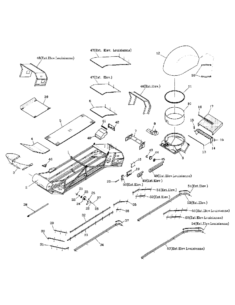 Схема запчастей Case IH 7000 - (A08-03) - ELEVATOR Mainframe & Functioning Components