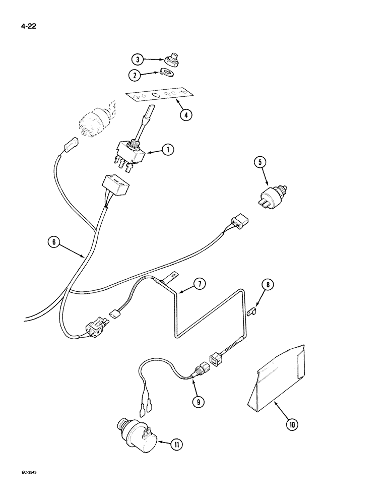 Схема запчастей Case IH 395 - (4-022) - 2 SPEED POWER SHIFT CONTROL (04) - ELECTRICAL SYSTEMS
