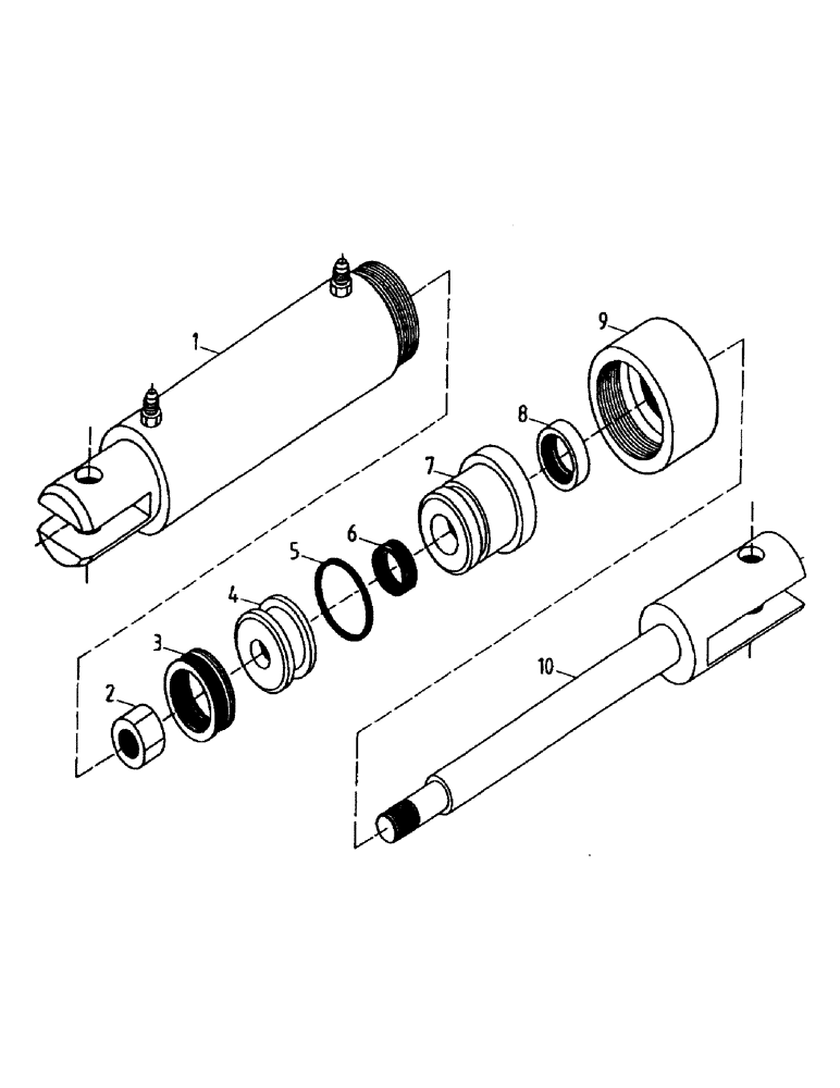 Схема запчастей Case IH 7700 - (B02-10) - HYDRAULIC CYLINDER, EXTRACTOR BIN FLAP Hydraulic Components & Circuits