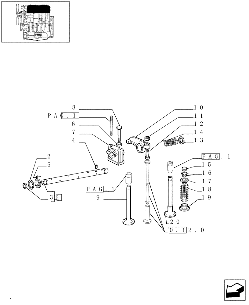 Схема запчастей Case IH JX85 - (0.06.0/01[02]) - VALVES (BEFORE S/N 13286) (01) - ENGINE