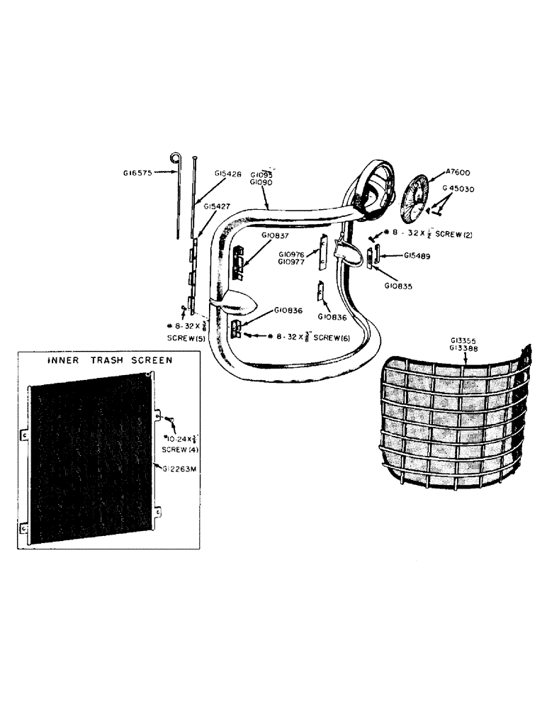 Схема запчастей Case IH 300-SERIES - (085) - RADIATOR GRILLE AND TRASH SCREEN (09) - CHASSIS