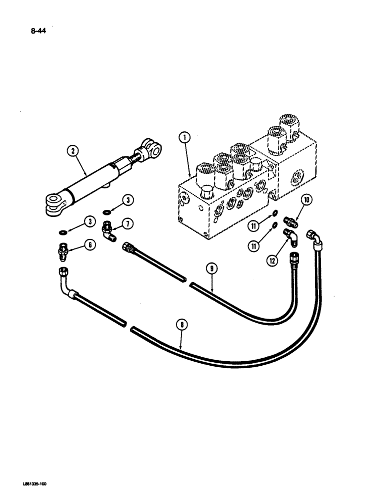 Схема запчастей Case IH 1822 - (8-44) - FAN CLUTCH CYLINDER SYSTEM (07) - HYDRAULICS