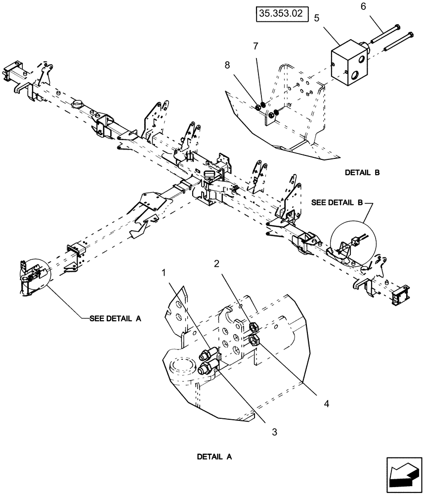 Схема запчастей Case IH 1250 - (35.138.09) - HYDRAULICS - FAN VALVE - NON-AFS MACHINES (35) - HYDRAULIC SYSTEMS