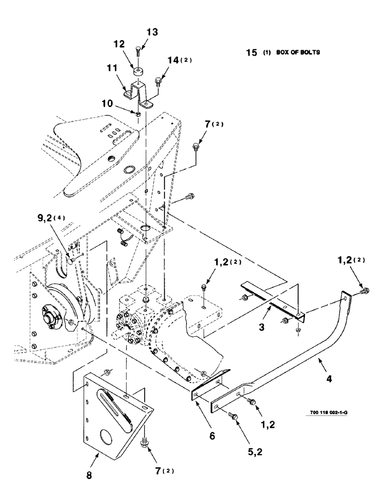 Схема запчастей Case IH 8340 - (2-18) - GEARBOX & CHAIN CASE MOUNTING ASSEMBLY (58) - ATTACHMENTS/HEADERS