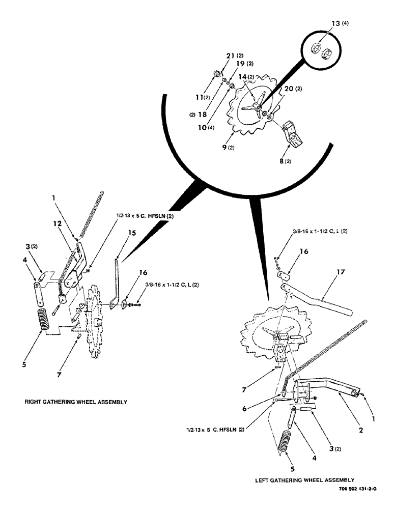 Схема запчастей Case IH 8430 - (9-14) - GATHERING WHEEL KIT - CONTINUED, (HK50559 GATHERING WHEEL Decals & Attachments