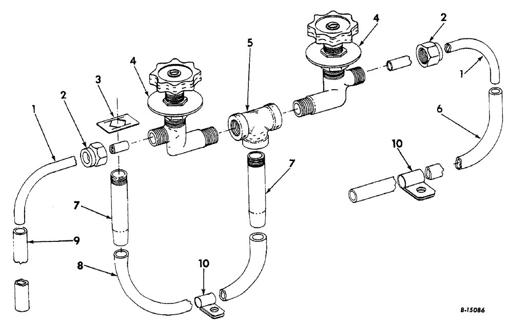 Схема запчастей Case IH 622 - (R-20) - PICKER DRUM, WATER LINES, IN DRUM Picker Drum