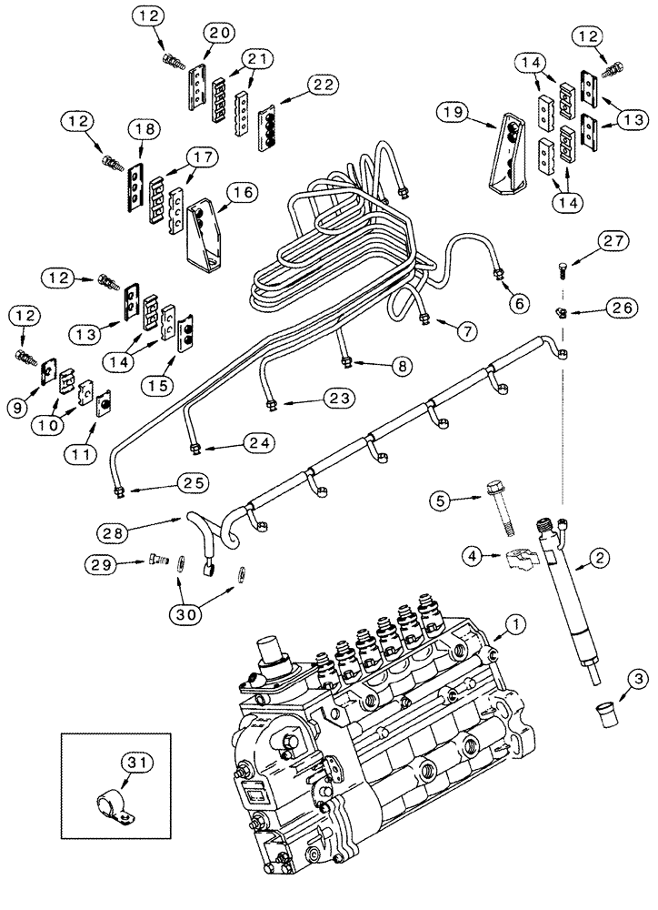 Схема запчастей Case IH CPX420 - (03-03) - FUEL INJECTION SYSTEM (02) - FUEL SYSTEM