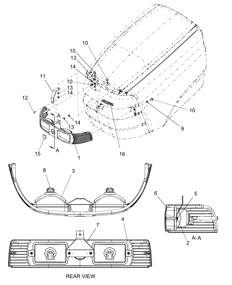 Схема запчастей Case IH FARMALL 45 - (08.03.01) - HOOD HEADLAMP & HARDWARE (08) - SHEET METAL