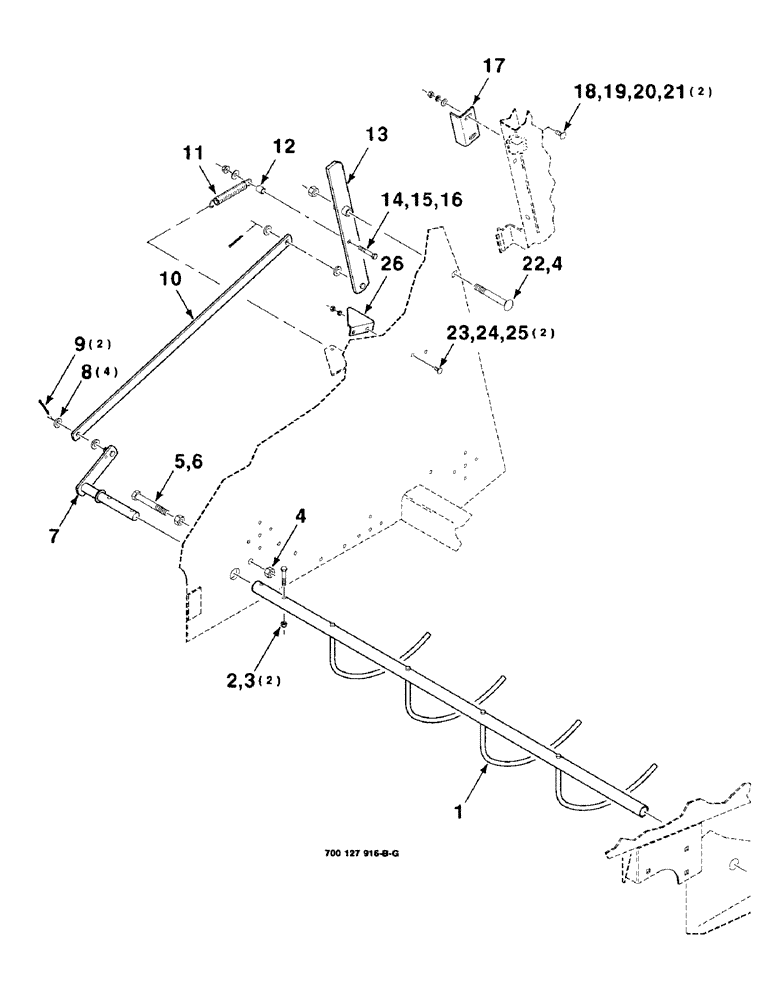 Схема запчастей Case IH 8480 - (6-06) - TRIPGATE ASSEMBLY, SERIAL NUMBER CFH0052314 AND LATER (14) - BALE CHAMBER