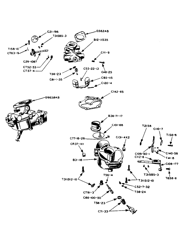 Схема запчастей Case IH SO-SERIES - (024) - O9658AB ZENITH CARBURETOR, MODEL 267J8, OUTLINE NO. 11535, FOR TRACTORS S/N 8027115 AND AFTER (03) - FUEL SYSTEM
