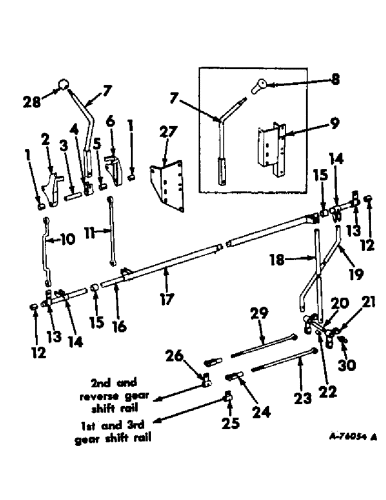 Схема запчастей Case IH 403 - (123) - TRANSMISSION GEAR SHIFT CONTROL (21) - TRANSMISSION