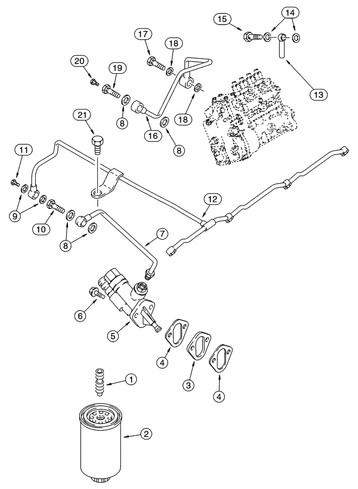 Схема запчастей Case IH 85XT - (03-09) - FUEL FILTER PUMP, TRANSFER NORTH AMERICA JAF0236484 - 4-390 EMISSIONS CERTIFIED ENGINE (03) - FUEL SYSTEM