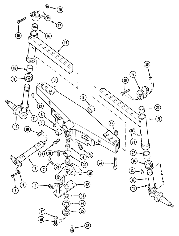 Схема запчастей Case IH C100 - (05-08) - ADJUSTABLE FRONT AXLE - STRAIGHT (05) - STEERING