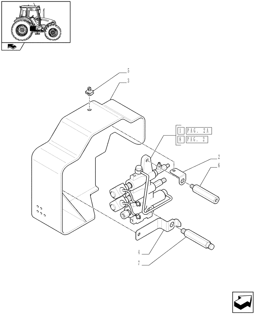 Схема запчастей Case IH FARMALL 90 - (1.33.2/03[01]) - ELECTROHYDRAULIC DIFFERENTIAL LOCK CONTROL - SOLENOID VALVE - C6830 (VAR.330384-743909) (04) - FRONT AXLE & STEERING