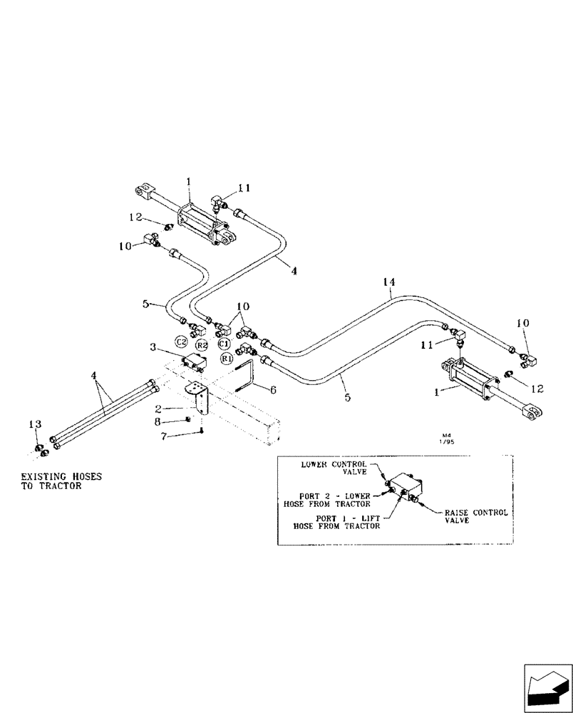 Схема запчастей Case IH ROW MARKERS - (35.100.04[02]) - HYDRAULICS - ROW MARKER (4300) (35) - HYDRAULIC SYSTEMS