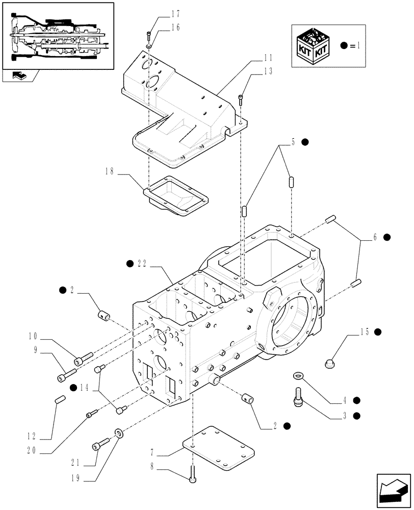 Схема запчастей Case IH FARMALL 70 - (1.21.0[02]) - REAR TRANSMISSION BOX - CAPS AND COVERS - C6839 (03) - TRANSMISSION