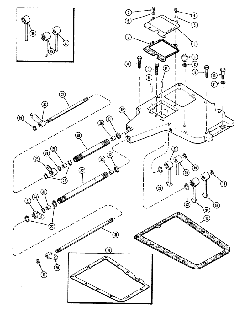 Схема запчастей Case IH 870 - (162) - GEAR SHIFT MECHANISM, COVERS AND SHAFTS, MECHANICAL SHIFT (06) - POWER TRAIN