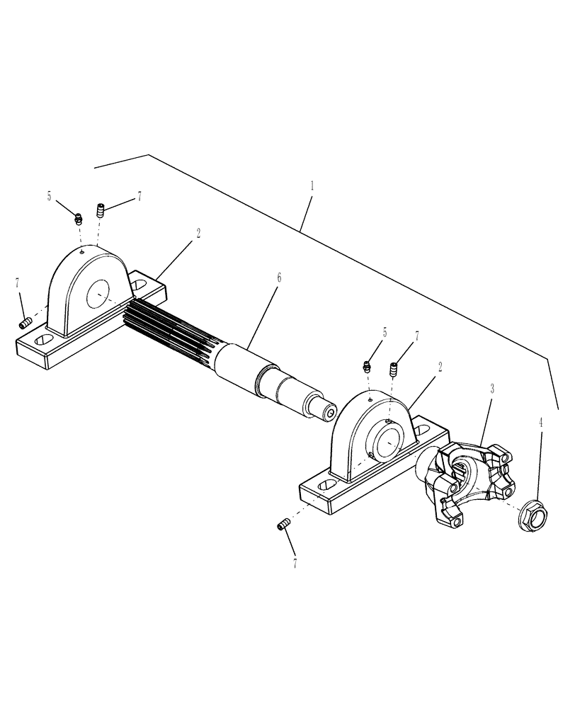 Схема запчастей Case IH AFX8010 - (C.42.B.43.42[2]) - SHAFT, DRIVE, LOWER - FEEDER / HEADER C - Power Train