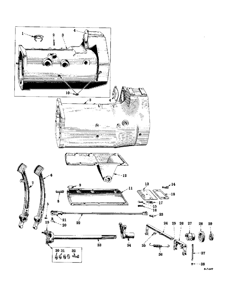 Схема запчастей Case IH SUPER-H - (098) - CHASSIS, CLUTCH CONNECTIONS (12) - CHASSIS
