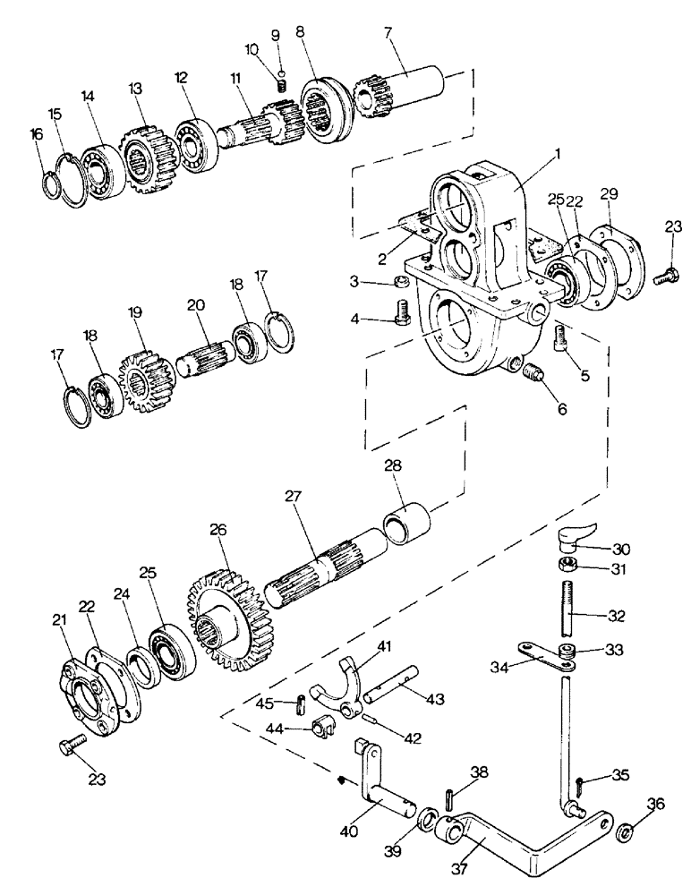 Схема запчастей Case IH 990 - (C06-1) - GEARBOX, TRANSFER GEARBOX 4WD TRACTORS MK3 - CARRARO AXLE, 990 4WD, 995 4WD, 996 4WD Gearbox