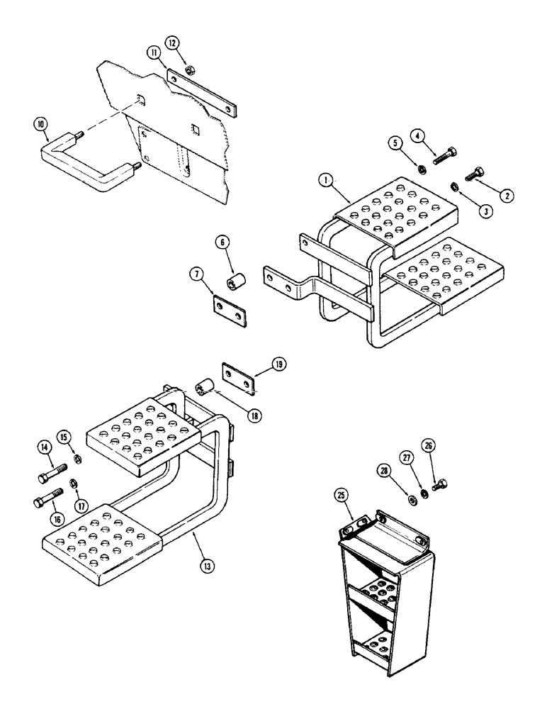 Схема запчастей Case IH 1175 - (206) - STEPS, WITHOUT CAB (09) - CHASSIS