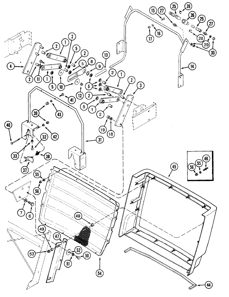 Схема запчастей Case IH 7210 - (9-034) - HOOD SUPPORTS, HINGE AND LATCH AND LOWER GRILLE, PRIOR TO TRACTOR P.I.N. JJA0064978 (09) - CHASSIS/ATTACHMENTS