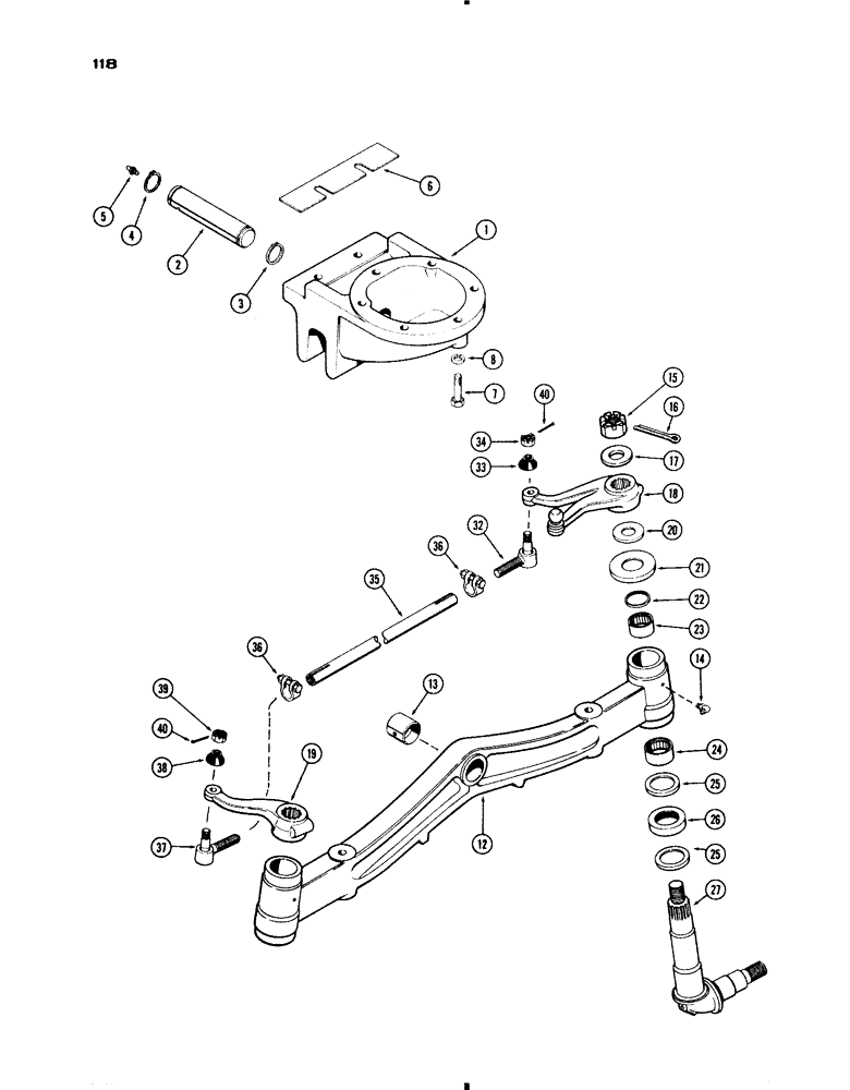 Схема запчастей Case IH 730 SERIES - (118) - FRONT AXLE AND TIE ROD, 4 WHEEL AND WESTERN (05) - STEERING