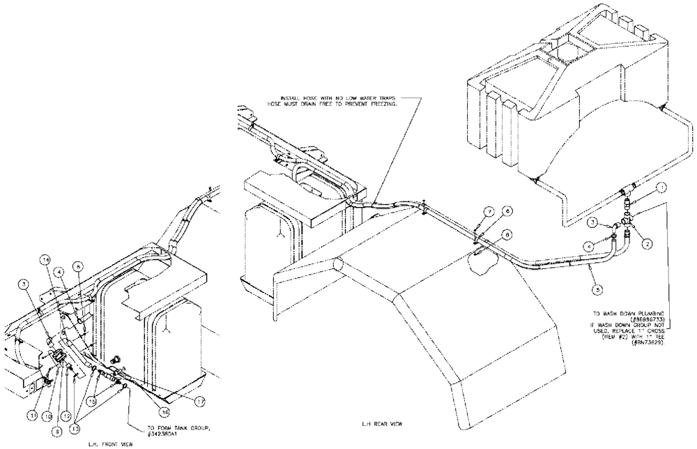 Схема запчастей Case IH 610 - (05-013) - FOAM/FRESH WATER FILL Liquid Plumbing