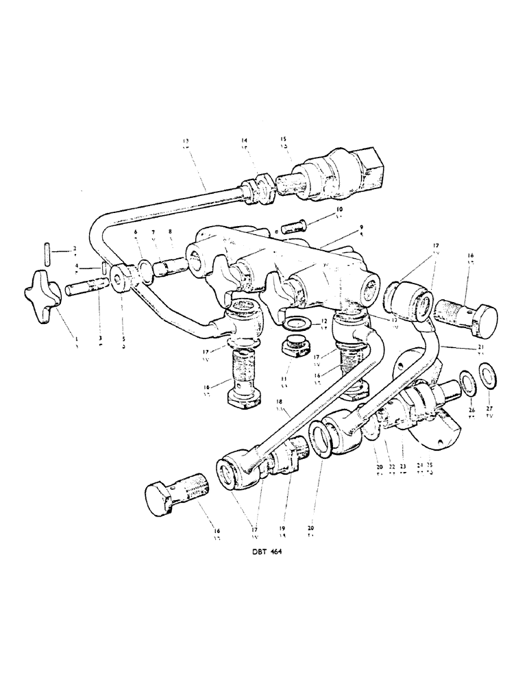 Схема запчастей Case IH 950 - (170) - EXTERNAL THREE-WAY HYDRAULIC VALVE (08) - HYDRAULICS