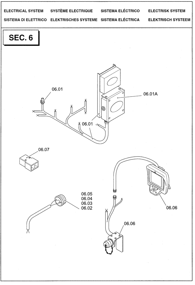 Схема запчастей Case IH LBX331P - (06.00[01]) - SECTION LIST 6 - ELECTRICAL SYSTEM (06) - ELECTRICAL SYSTEMS