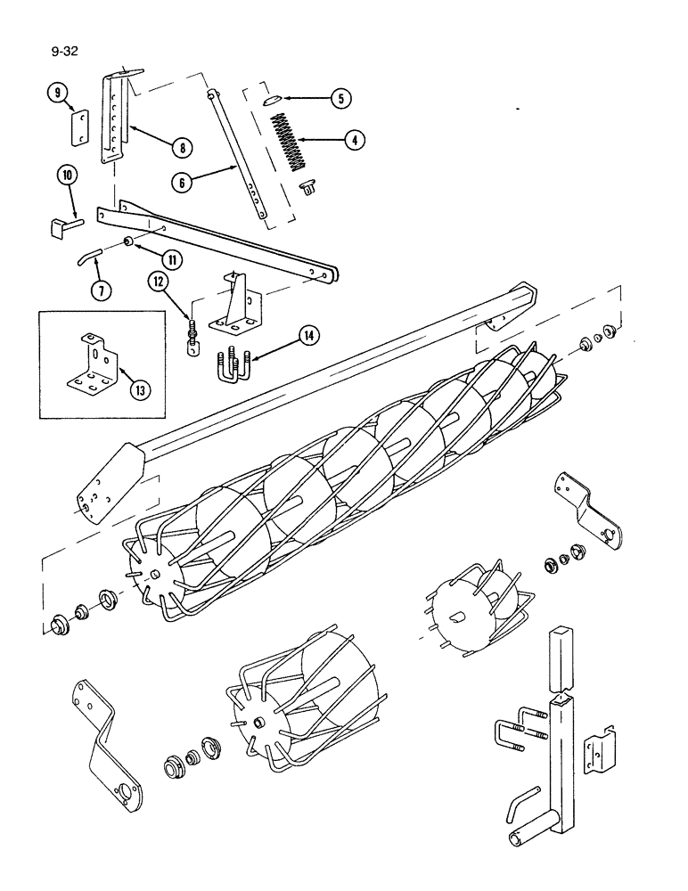 Схема запчастей Case IH 365 - (9-32) - ROTARY MULCHER, DOUBLE UNITS (09) - CHASSIS/ATTACHMENTS