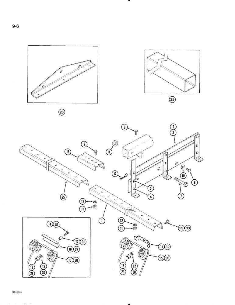 Схема запчастей Case IH CASE IH - (9-06) - ADJUSTABLE COIL TINE MULCHER 